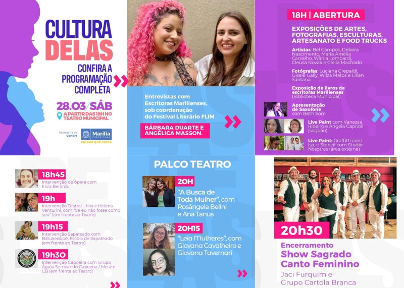 Noticia marilia-recebe-cultura-delas-com-noite-dedicada-a-arte-e-as-mulheres